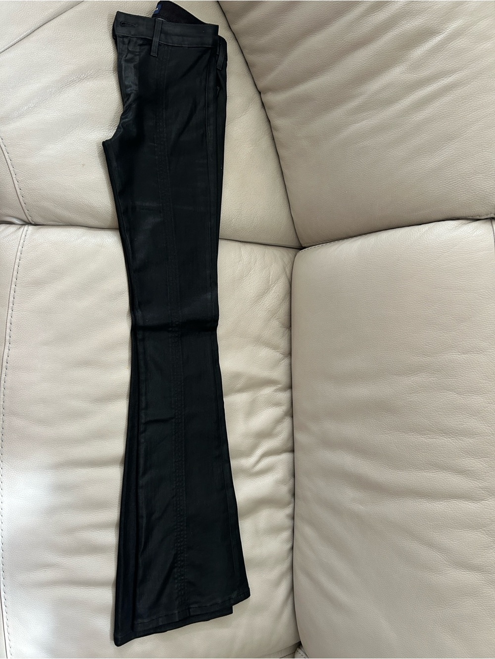 Ramy Brook Black Coated Flared Pants Size 24